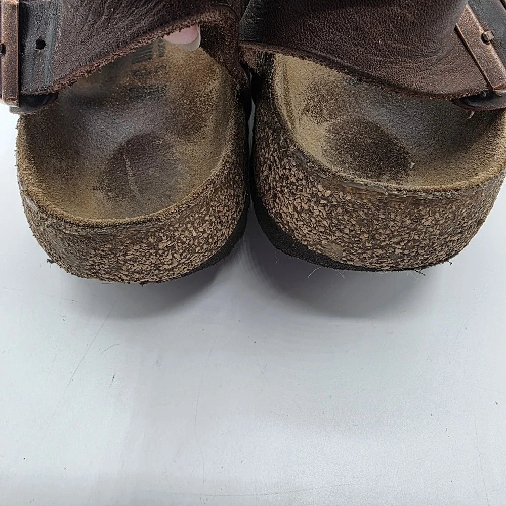 Birkenstock Milano Sandals SZ 43 Mens US 10-10.5 Habana Brown Oiled Leather